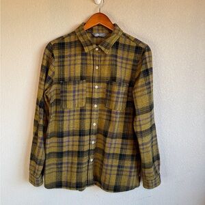The North Face Willow Creek Flannel Mustard Plaid Button Shirt Women's LARGE